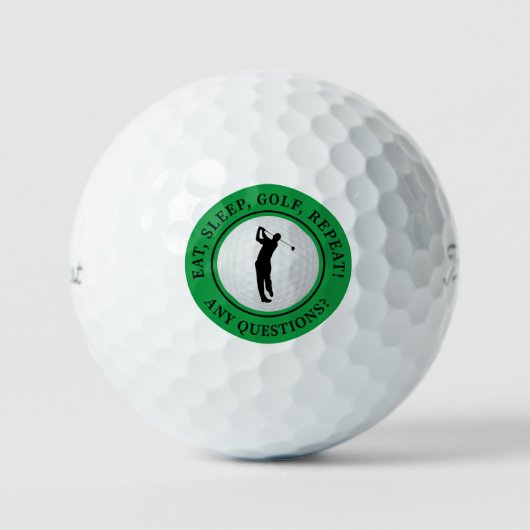 Moderner Golfer-Männchen-Silhouette Lustige Sprüch Golfball (Vorderseite)