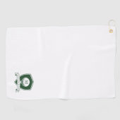 Moderner Golfer Name Grün und Weiß Monogramm Golfhandtuch (Horizontal)