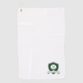 Moderner Golfer Name Grün und Weiß Monogramm Golfhandtuch (Vorderseite)