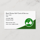 Moderner Golfwagen und Golfwagen Visitenkarte (Vorderseite)