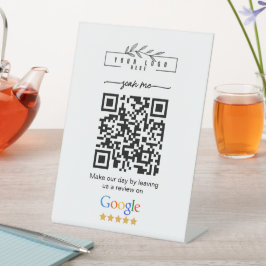 Moderner Google-Rezensionen Business-Link-QR-Code  Sockelschild