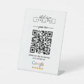 Moderner Google-Rezensionen Business-Link-QR-Code  Sockelschild (Vorderseite)