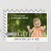 Moderner Gotcha-Tag - Adoption Ankündigung (Vorne/Hinten)