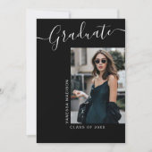 Moderner Grad | 1 Foto Elegantes Skript Ankündigung (Vorderseite)