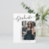 Moderner Grad | 1 Foto Elegantes Skript Postkarte (Stehend Vorderseite)