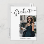 Moderner Grad | 1 Foto Elegantes Skript Postkarte (Vorne/Hinten)
