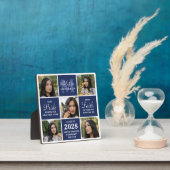 Moderner Grad 5 Foto Collage Navy Blue Abschluss Fotoplatte (InSitu)