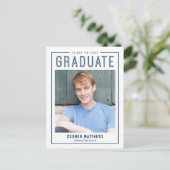 Moderner Grad bearbeitbarer Abschluss Postkarte (Stehend Vorderseite)