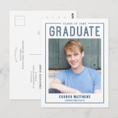 Moderner Grad bearbeitbarer Abschluss Postkarte (Vorne/Hinten)
