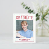 Moderner Grad bearbeitbarer Abschluss Postkarte (Stehend Vorderseite)