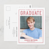 Moderner Grad bearbeitbarer Abschluss Postkarte (Vorne/Hinten)