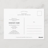 Moderner Grad bearbeitbarer Abschluss Postkarte (Rückseite)