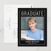 Moderner Grad bearbeitbarer Abschluss Postkarte (Vorne/Hinten)