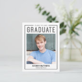 Moderner Grad bearbeitbarer Abschluss Postkarte (Stehend Vorderseite)