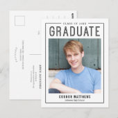 Moderner Grad bearbeitbarer Abschluss Postkarte (Vorne/Hinten)