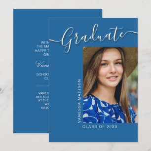 Moderner Grad Blue 1 Foto Elegantes Script Ankündigung