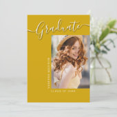 Moderner Grad | Canary Yellow 1 Foto Elegantes Skr Ankündigung (Stehend Vorderseite)