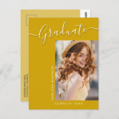 Moderner Grad | Canary Yellow 1 Foto Elegantes Skr Postkarte (Vorne/Hinten)