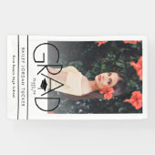 Moderner GRAD Cap Schwarz-weiß Foto Abschluss Banner (Horizontal)