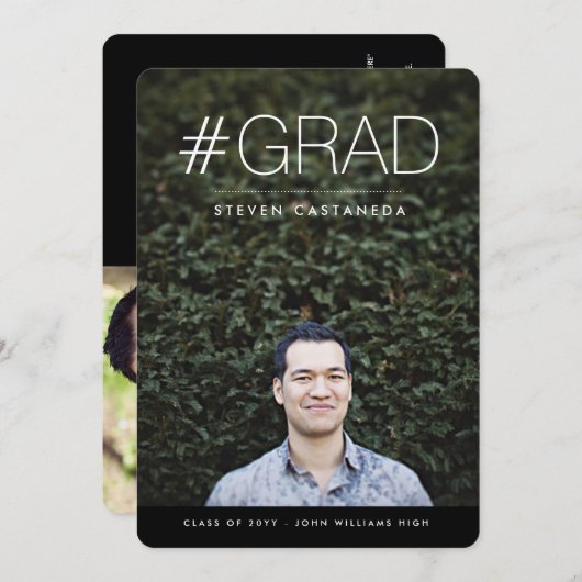 Moderner Grad Einladung (Vorne/Hinten)