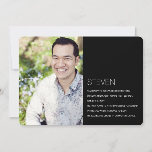 Moderner Grad Einladung (Rückseite)