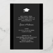 Moderner Grad | Elegante Script Trendy 1 Foto Card Folieneinladung (Rückseite)