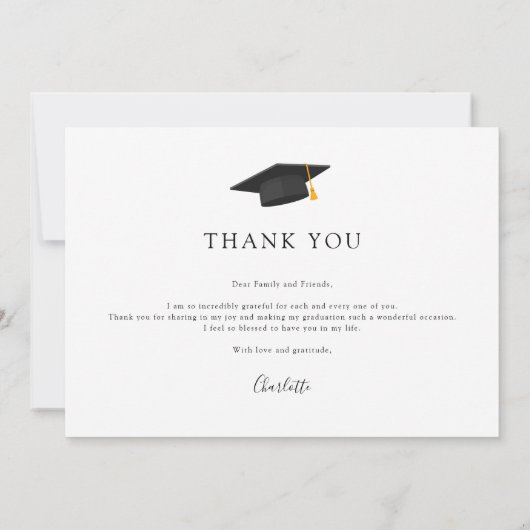 Moderner Grad Foto Abschluss 2025 Dankeskarte (Rückseite)