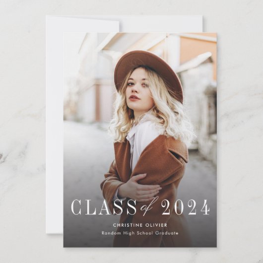 Moderner Grad Foto Abschluss Ankündigung (Vorderseite)