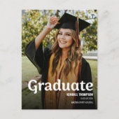 Moderner Grad-Foto-Abschluss der Klasse 2024 Ankündigungspostkarte (Vorderseite)