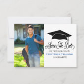 Moderner Grad Foto Abschluss Save The Date (Vorderseite)