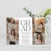 Moderner Grad | Foto Collage Abschluss Einladung (Stehend Vorderseite)