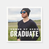 Moderner Grad Foto Personalisierter Abschluss Serviette (Vorderseite)