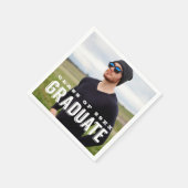 Moderner Grad Foto Personalisierter Abschluss Serviette (Ecke)