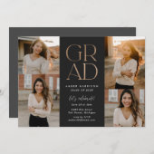 Moderner Grad | Imitate Rose Gold Abschluss Einladung (Vorne/Hinten)