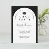 Moderner GRAD PARTY Arch Graduate Cap Abschluss Einladung (Stehend Vorderseite)