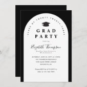 Moderner GRAD PARTY Arch Graduate Cap Abschluss Einladung (Vorne/Hinten)