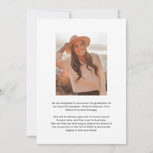 Moderner Grad Sash Foto Abschluss Ankündigung (Rückseite)