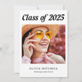 Moderner Grad | Schwarzweiß-Abschluss mit zwei Fot Ankündigung (Vorderseite)