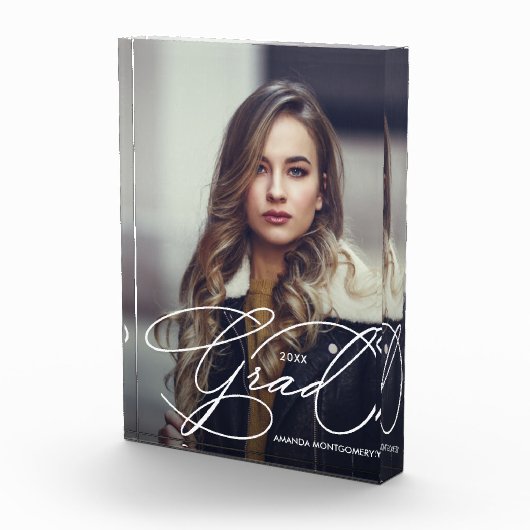 Moderner Grad-Script-Abschluss Fotoblock (Rechts)