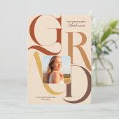 Moderner Grad Typografie Foto Abschluss Ankündigung (Stehend Vorderseite)