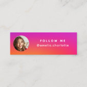 Moderner Gradient Social Media Networking QR Code Mini Visitenkarte (Vorderseite)
