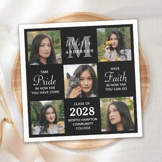 Moderner Graduate 5 - Abschluss für FotoCollage Serviette