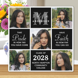Moderner Graduate 5 Foto Collage Black Abschluss Fotoplatte