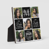 Moderner Graduate 5 Foto Collage Black Abschluss Fotoplatte (Vorderseite)