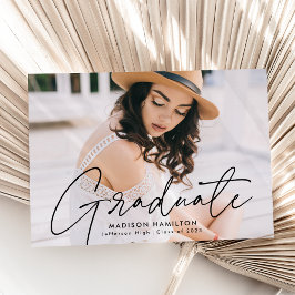 Moderner Graduate Black Script Foto Abschluss Ankündigung