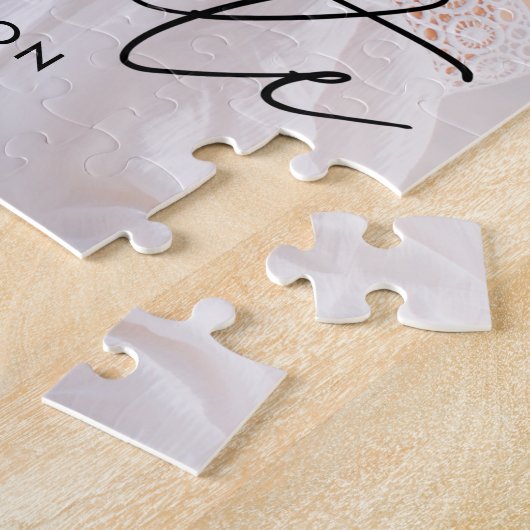 Moderner Graduate Black Script Foto Abschluss Puzzle (Seite)