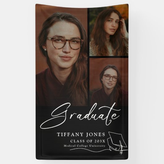 Moderner Graduate Foto Abschluss Banner (Vertikal)