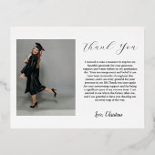 Moderner Graduate Foto Abschluss Danke Karte (Rückseite)