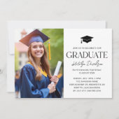 Moderner Graduate Foto Abschluss Einladung (Vorderseite)