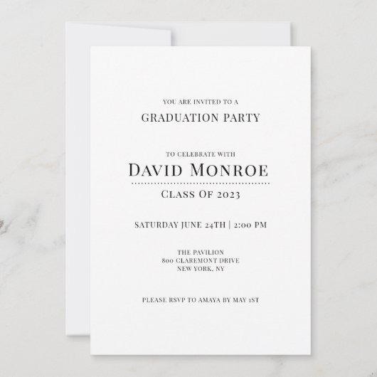 Moderner Graduate Foto Abschluss Einladung (Rückseite)